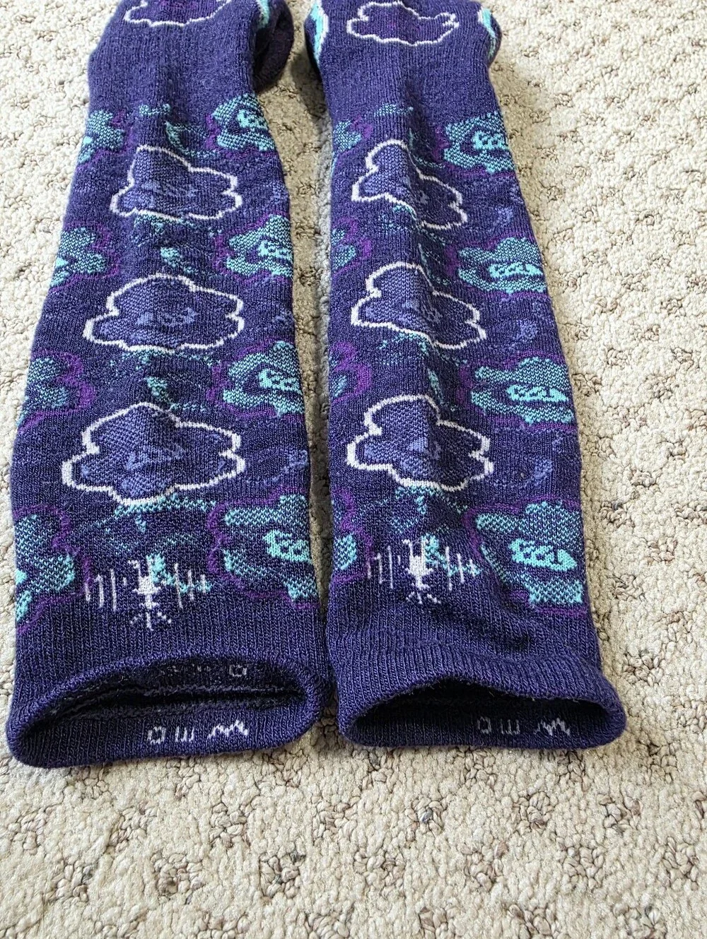 Smartwool Purple Floral Pattern Women's Crew Socks